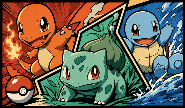 Kanto Starters Playmat