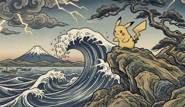 Pikachu Wave Playmat