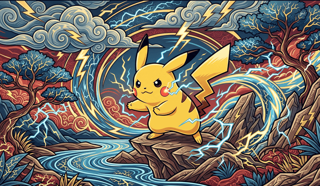 Lightning Pikachu Playmat